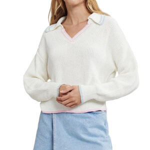 REVOLVE John & Jenn Maddox Sweater White Cotton Candy Size Small